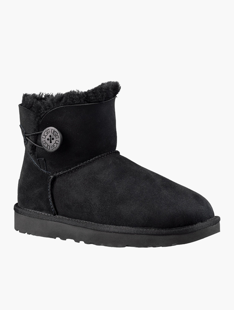 MyRunway | Shop UGG Black Mini Bailey Button II Boots for Women